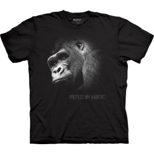 Tričko unisex The Mountain Gorilla Protect My Habitat - černé