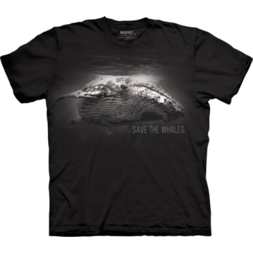 Tričko unisex The Mountain Save The Whales Animal - černé