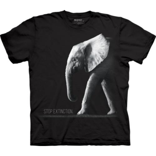 Tričko unisex The Mountain Elephant Stop Extinction - černé