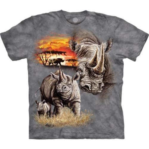 Tričko unisex The Mountain Rhinos Animal - sivé