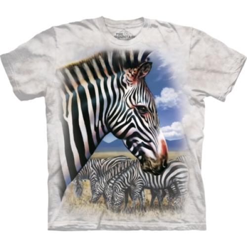 Tričko unisex The Mountain Zebra Portrait - bílé