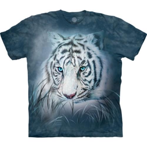 Tričko unisex The Mountain Thoughtful White Tiger - modré