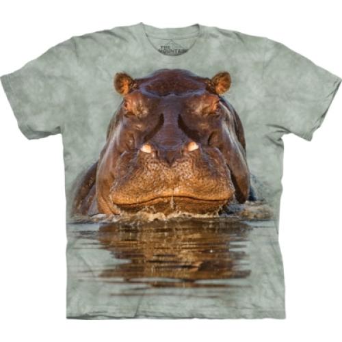 Tričko unisex The Mountain Hippo - sivé