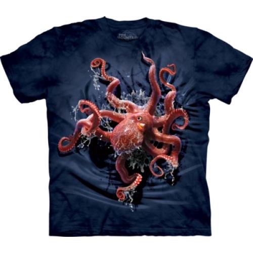 Tričko unisex The Mountain Octopus Climb Aquatic - modré