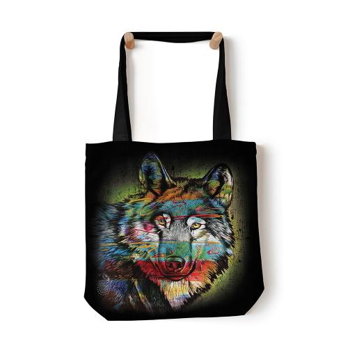 Taška přes rameno The Mountain Painted Wolf Animal - černá
