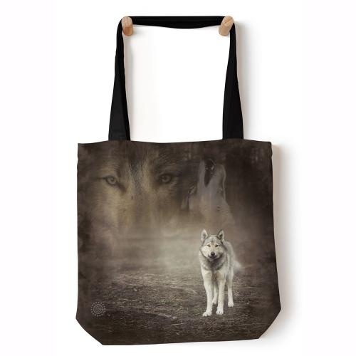 Taška přes rameno The Mountain Grey Wolf Portrait - šedá