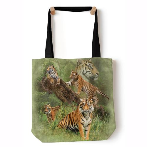 Taška přes rameno The Mountain Wild Tiger Collage - zelená