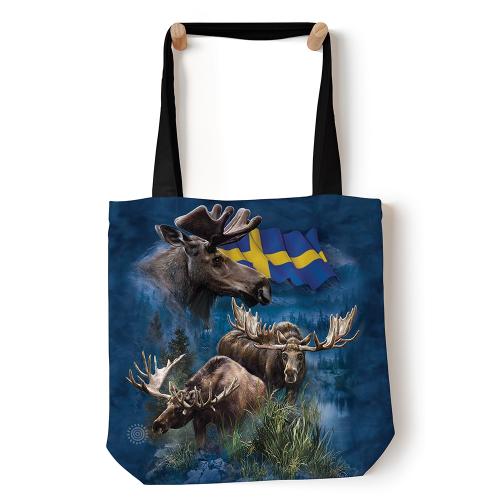 Taška cez rameno The Mountain Swedish Moose Collage - modrá