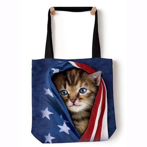 Taška cez rameno The Mountain Patriotic Kitten USA - modrá
