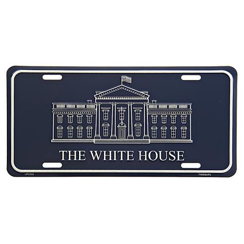 Cedule plechová Licence The White House - modrá