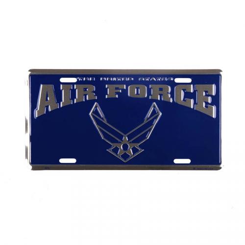 Ceduľa plechová Licencia US Air Force - modrá-strieborná