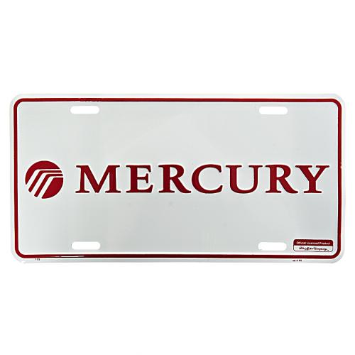 Ceduľa plechová Licencia Mercury - biela-červená