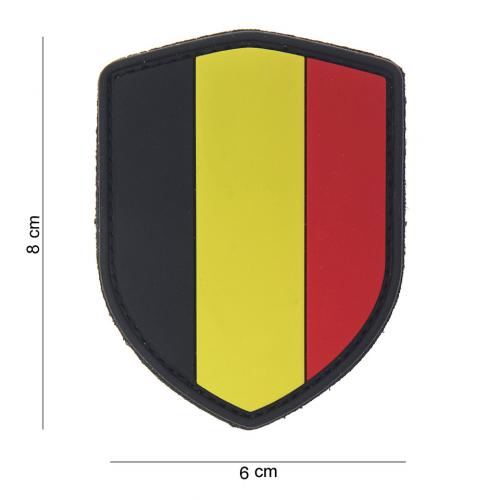 Gumová nášivka 101 Inc vlajka štít Belgicko - farebná