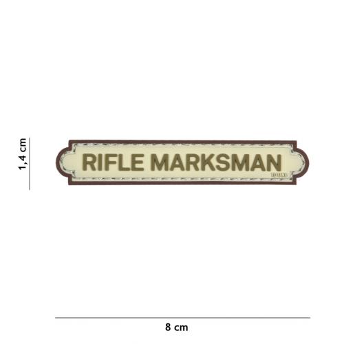 Gumová nášivka 101 Inc nápis Rifle Marksman - coyote