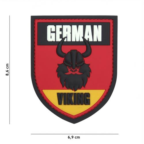 Gumová nášivka 101 Inc Viking vlajka Německo - barevná