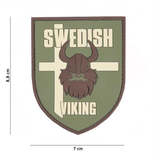 Gumová nášivka 101 Inc Viking vlajka Švédsko - multicam