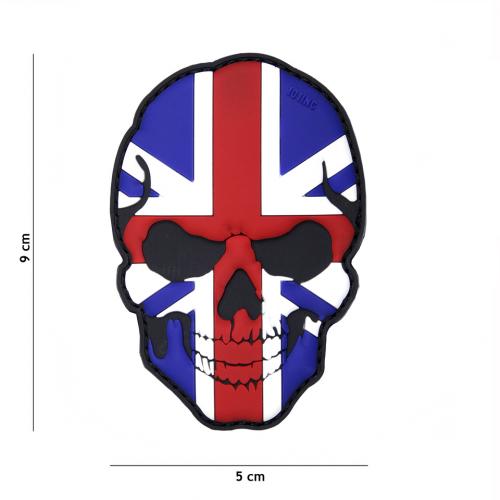 Gumová nášivka 101 Inc Skullhead vlajka Veľká Británia - farevná