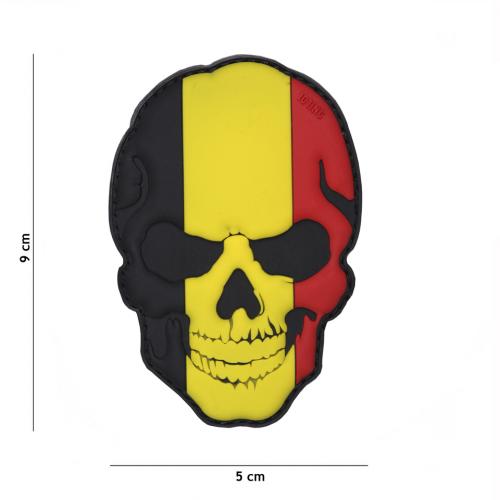 Gumová nášivka 101 Inc Skullhead vlajka Belgicko