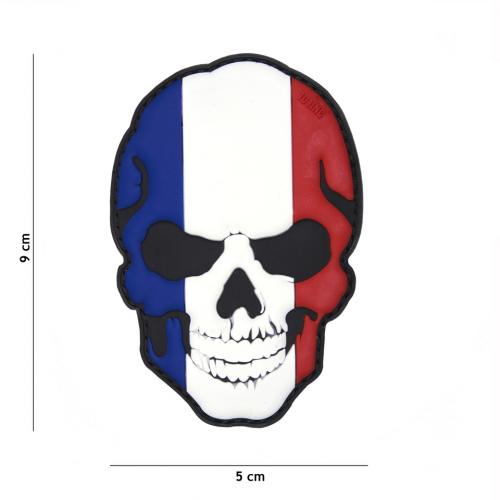 Gumová nášivka 101 Inc Skullhead vlajka Francúzsko