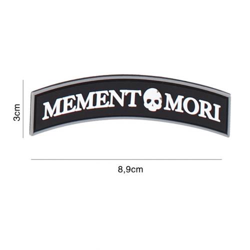 Gumová nášivka 101 Inc nápis Memento Mori - čierna