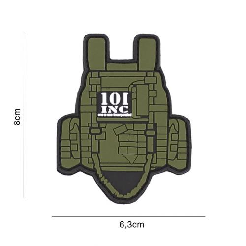 Gumová nášivka 101 Inc Tactical Vest - olivová