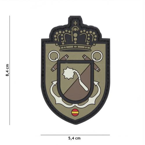 Gumová nášivka 101 Inc znak Spanish Crown - černá-olivová