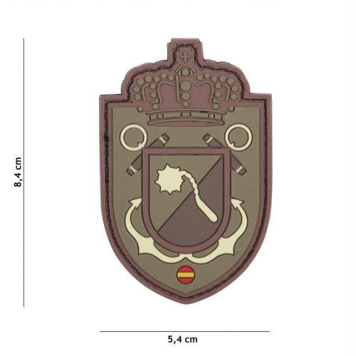 Gumová nášivka 101 Inc. znak Spanish Crown - hnedá-olivová