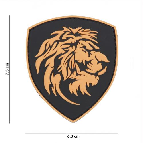 Gumová nášivka 101 Inc znak Dutch Lion - černá
