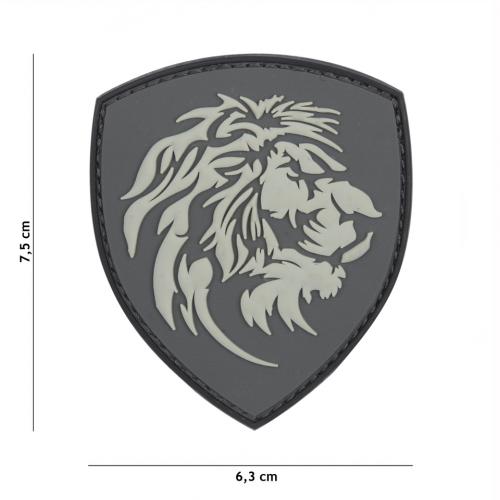 Gumená nášivka 101 Inc znak Dutch Lion - sivá