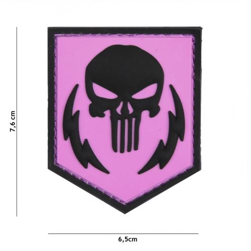 Gumová nášivka 101 Inc Punisher Thunder - růžová