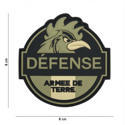 Gumová nášivka 101 Inc znak French Défense - olivová