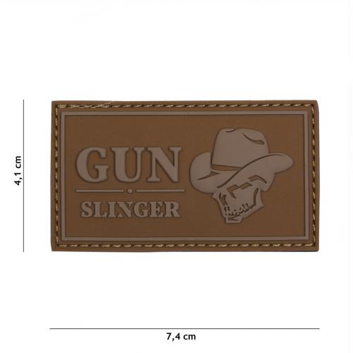 Gumová nášivka 101 Inc nápis Gun Slinger Cowboy - coyote