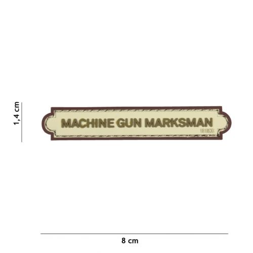 Gumová nášivka 101 Inc nápis Machine Gun Marksman - coyote