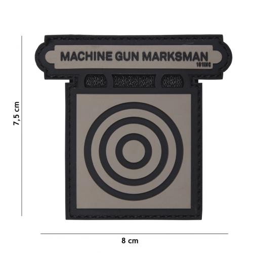 Gumová nášivka 101 Inc Machine Gun Marksman - sivá