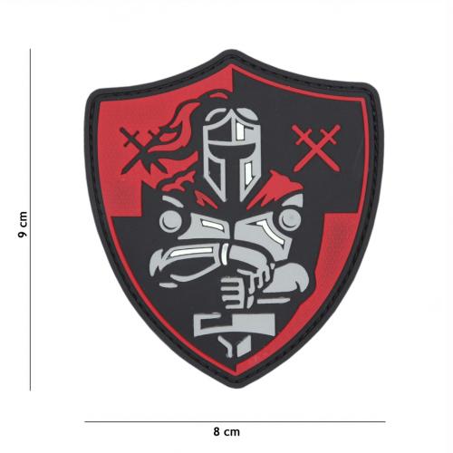 Gumová nášivka 101 Inc Knight Shield - červená