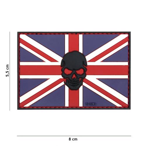 Gumová nášivka 101 Inc Skull vlajka Velká Británie
