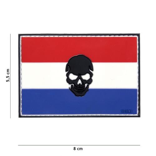 Gumová nášivka 101 Inc Skull vlajka Nizozemsko