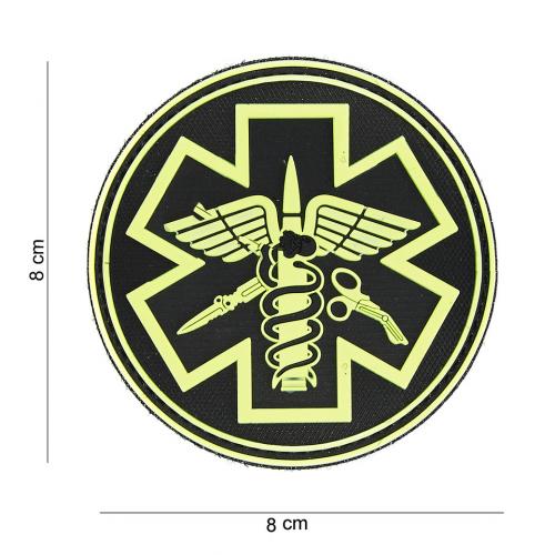 Gumová nášivka 101 Inc znak Para Medic - žltá