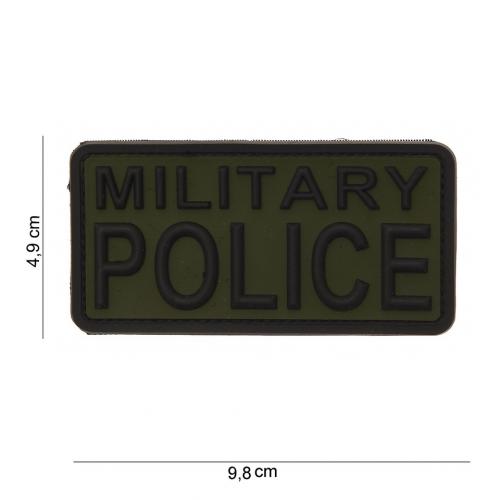 Gumová nášivka 101 Inc nápis Military Police - olivová