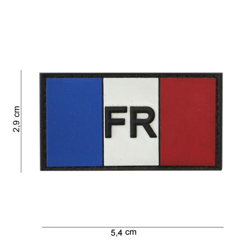 Gumová nášivka 101 Inc vlajka Francie s nápisem