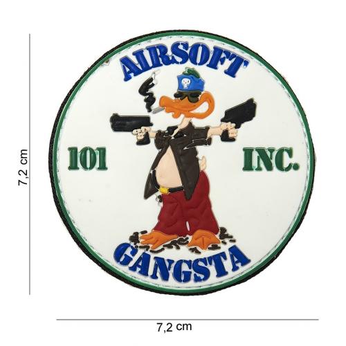 Gumová nášivka 101 Inc Airsoft Gangsta - bílá