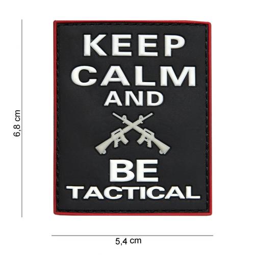 Gumová nášivka 101 Inc Keep Calm And Be Tactical - černá