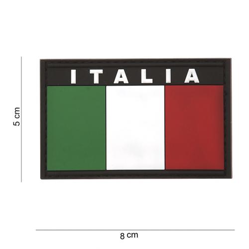 Gumová nášivka 101 Inc vlajka Taliansko s nápisom