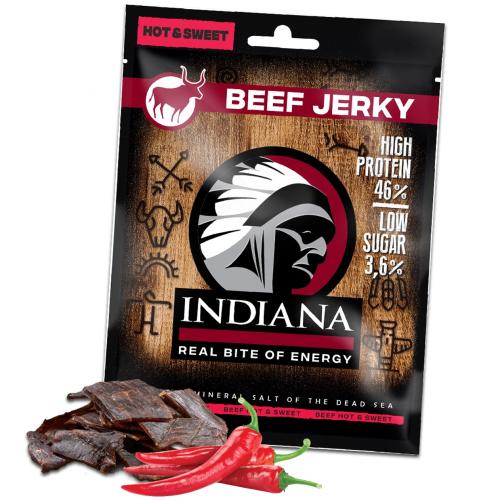 Sušené mäso Indiana Jerky hovädzie Hot & Sweet 25g - min. trvanlivosť do 30.9.2023