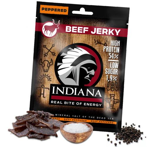 Sušené maso Indiana Jerky hovězí Peppered 25g