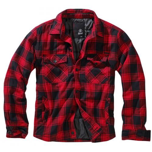 Bunda Brandit Lumberjacket - červená-čierna