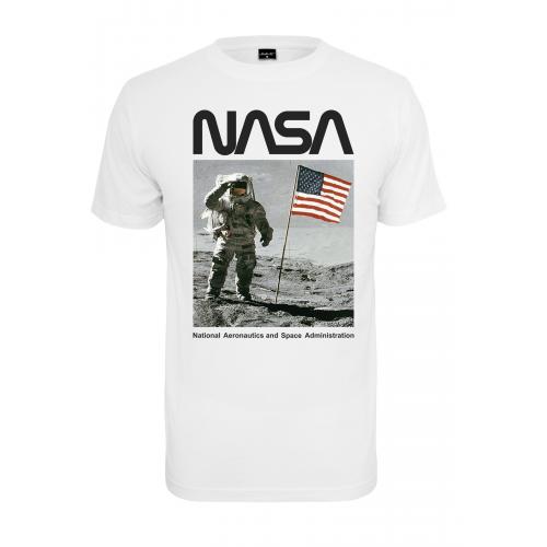 Tričko Mister Tee NASA Moon Man - biele