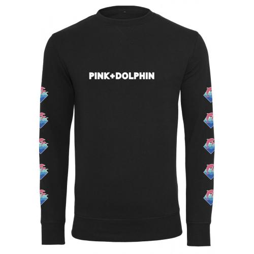 Mikina Pink Dolphin Logo Crewneck - čierna