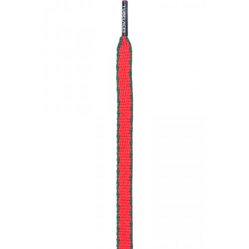 Šnúrky do topánok Tubelaces Lux 130 cm - červené-zelené