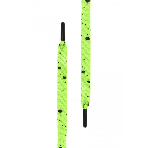 Šnúrky do topánok Tubelaces Flat Splatter 130 cm - zelené svítící